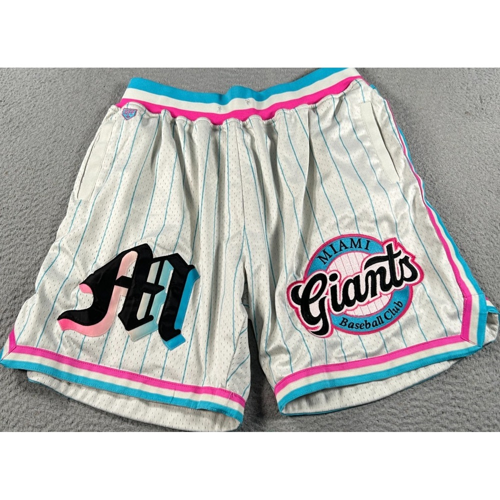 Ebbets Field‎ Flannels Shorts Men's XL White Miami Giants Baseball Club Sports